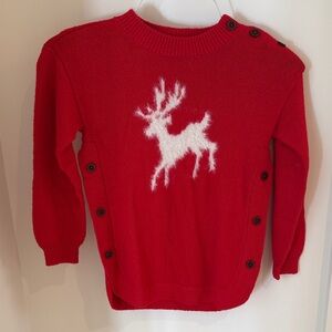 Hatley Red Sweater with White Reindeer Design